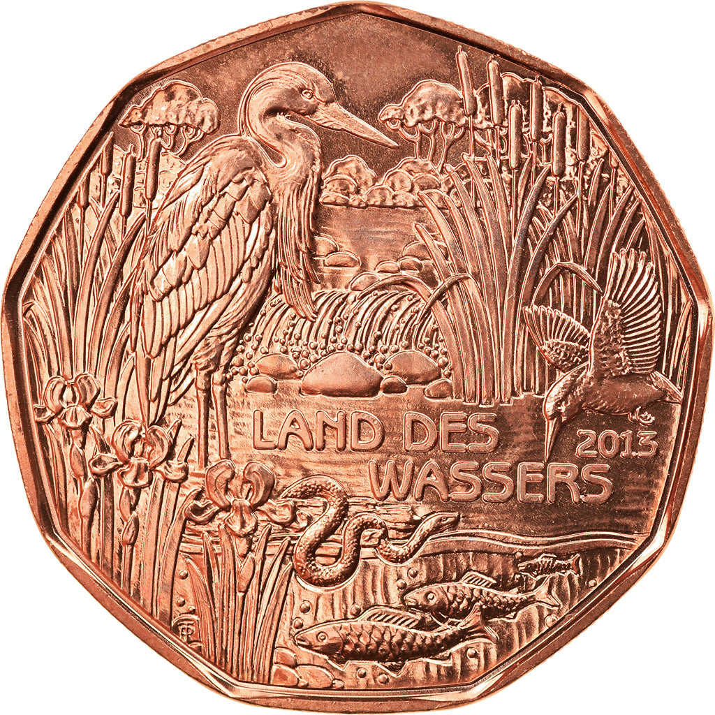 Österreich, 5 Euro, 2013, Vienna, UNZ, Kupfer, KM:3222