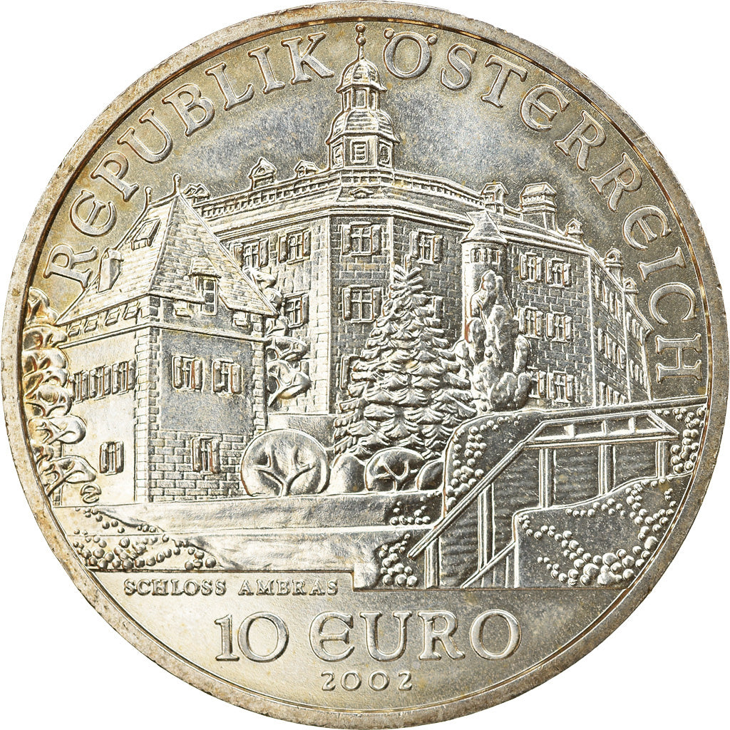 Áustria, 10 Euro, 2002, Vienna, MS(63), Prata, KM:3096