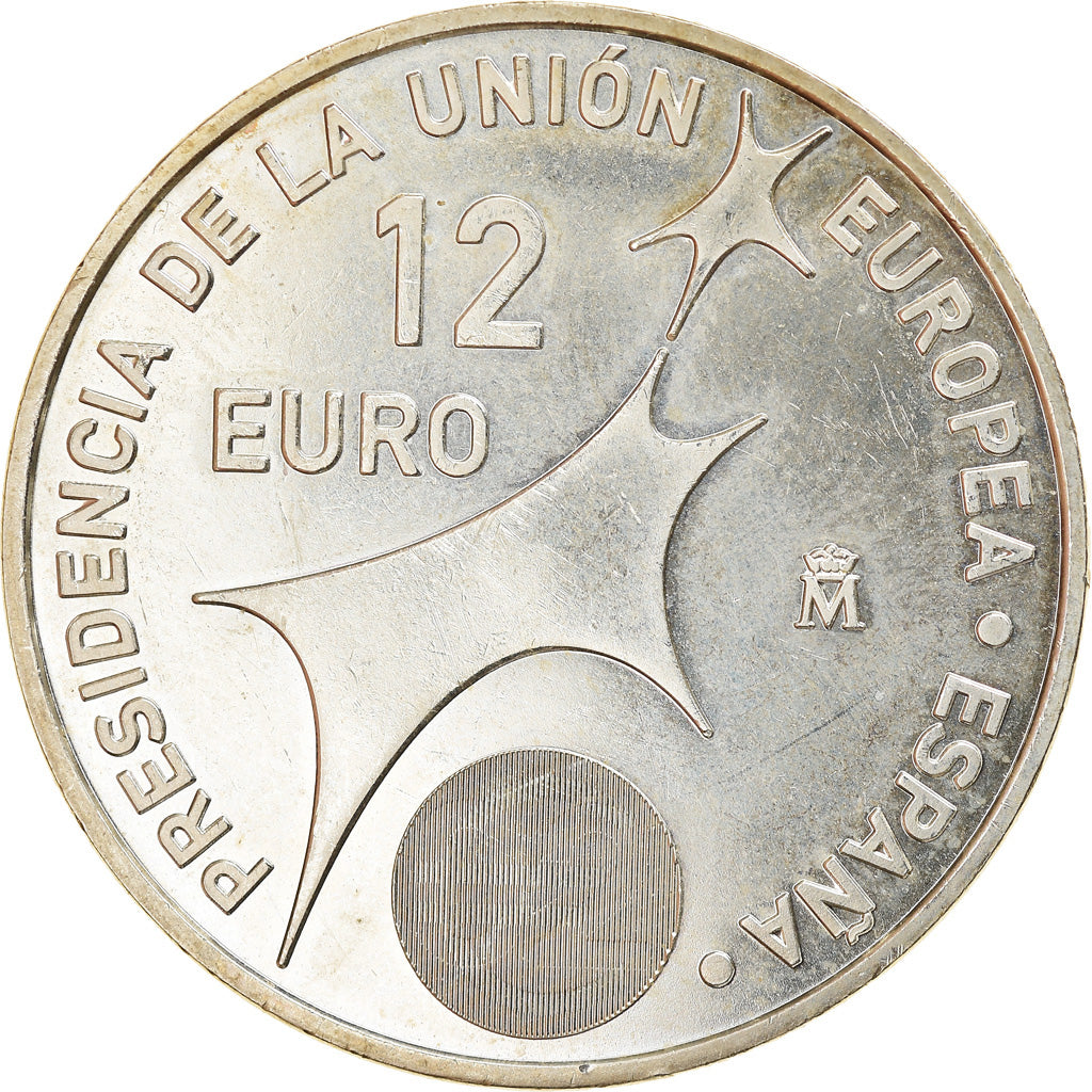 Spain, 12 Euro, 2002, Madrid, MS(63), Silver, KM:1049
