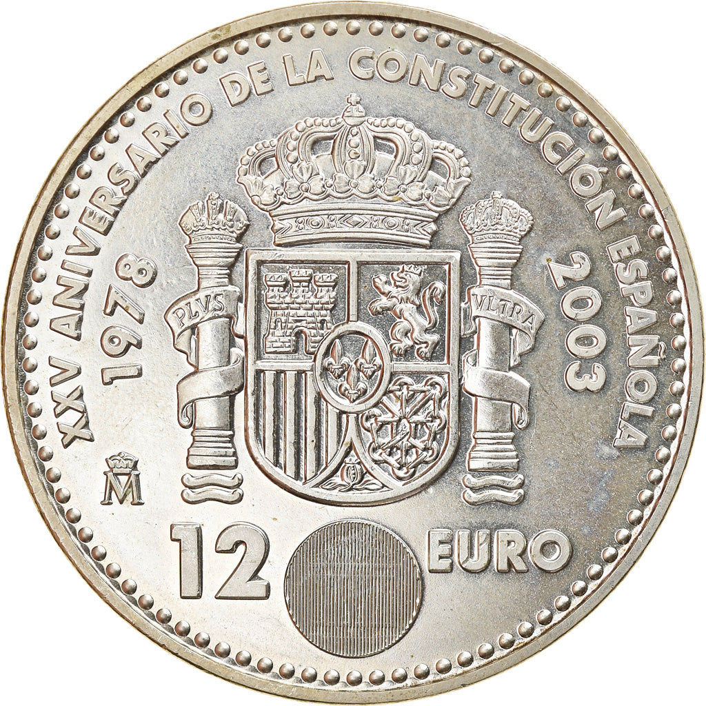 Spain, 12 Euro, 2003, Madrid, MS(63), Silver, KM:1051