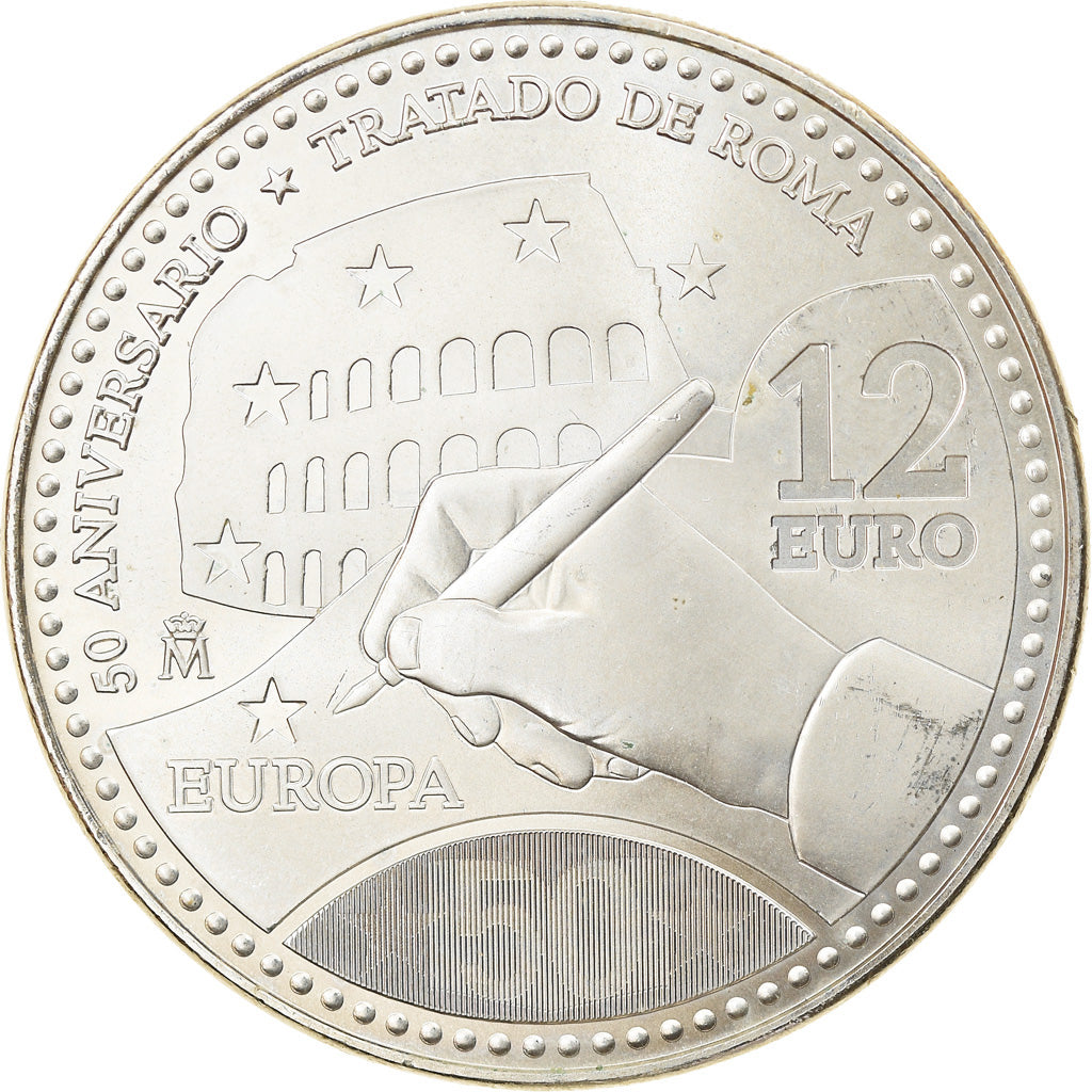 Spain, 12 Euro, 2007, Madrid, MS(63), Silver, KM:1129