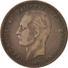 Moneda, Grecia, George I, 10 Lepta, 1882, MBC, Cobre, KM:55