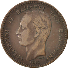 Monnaie, Grèce, George I, 10 Lepta, 1882, TTB, Cuivre, KM:55