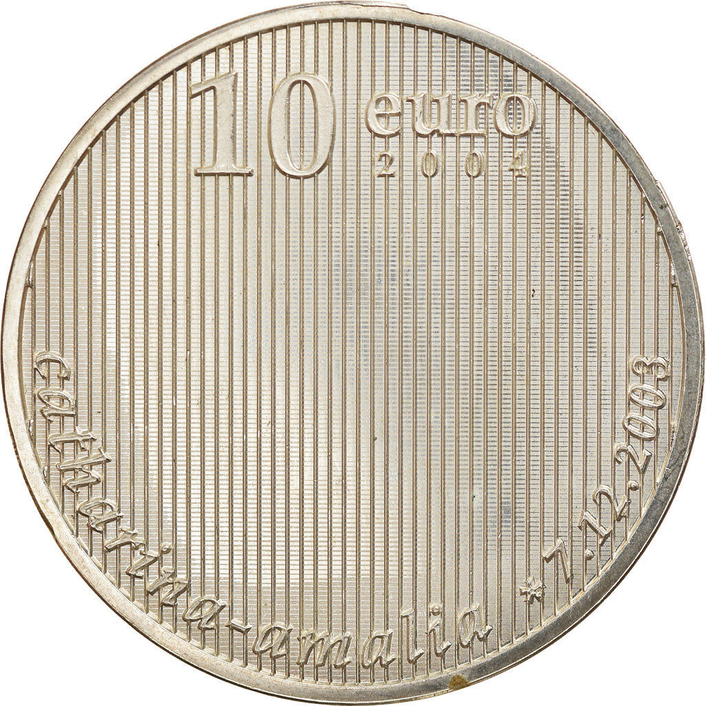 Netherlands, 10 Euro, 2004, MS(60-62), Silver, KM:248