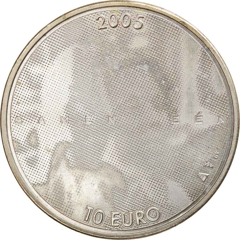 Paesi Bassi, 10 Euro, 2005, Utrecht, SPL, Argento, KM:261