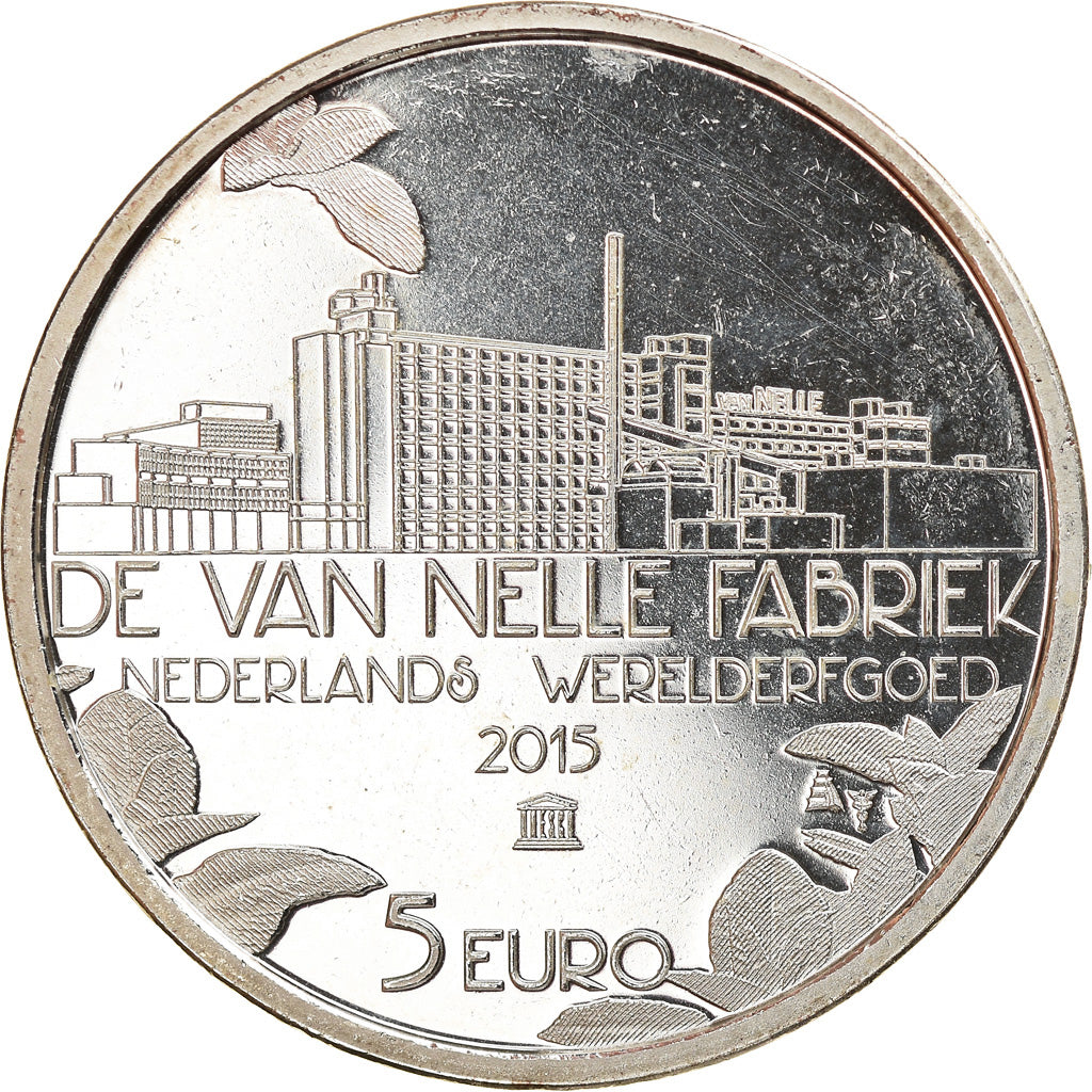 Netherlands, 5 Euro, Usine Van Nelle, 2015, MS(60-62), Copper Plated Silver