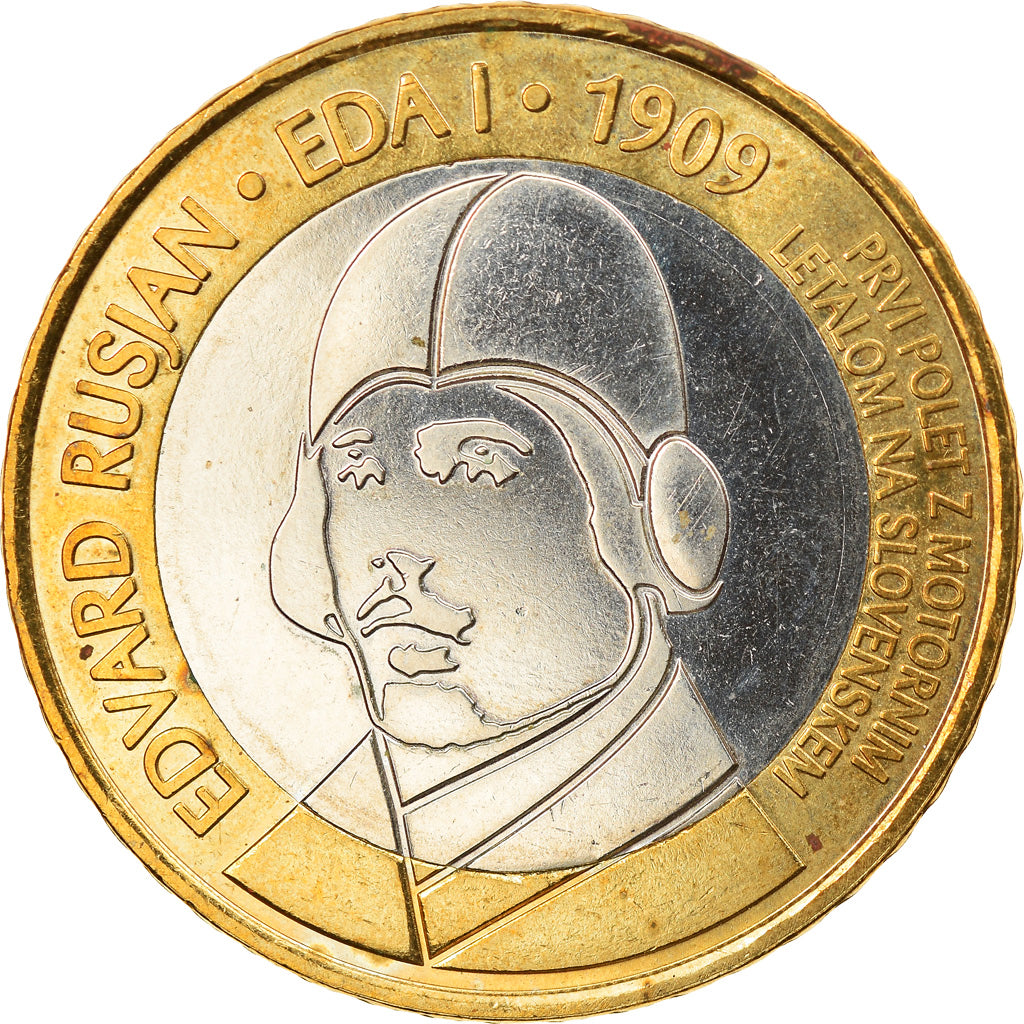 Slowenien, 3 Euro, Premier vol au dessus de la Slovénie, 2009, Vantaa, VZ