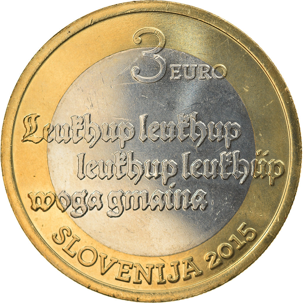 Slovenia, 3 Euro, Anniversaire du 1er texte imprimé, 2015, MS(60-62)