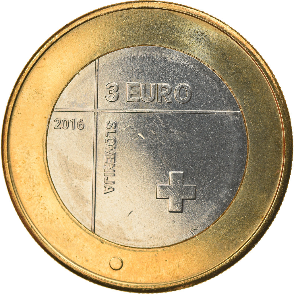 Slovenia, 3 Euro, Croix rouge slovène, 2016, MS(63), Bi-Metallic