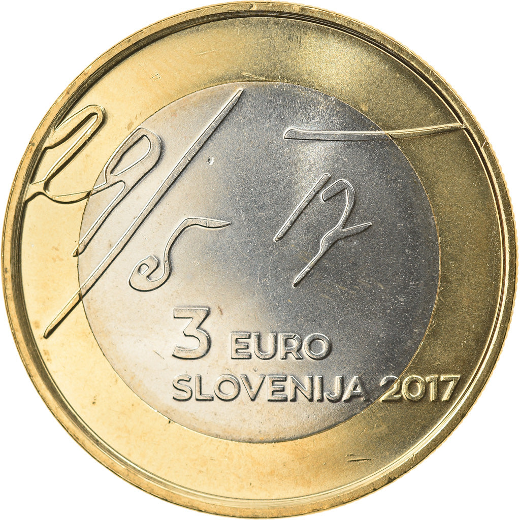 Slovenia, 3 Euro, 2017, MS(63), Bi-Metallic