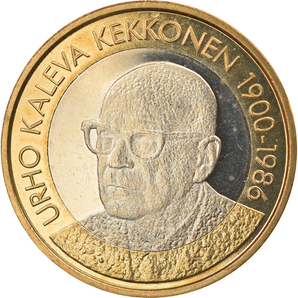 Finland, 5 Euro, Urho Kaleva Kekkonen, 2017, MS(63), Bi-Metallic
