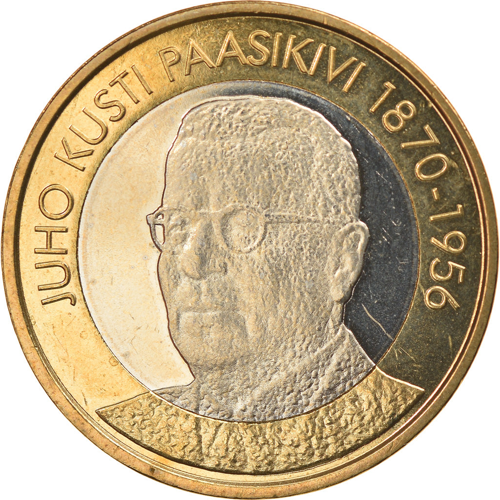 Finland, 5 Euro, Juho Kusti Paasikivi, 2017, MS(63), Bi-Metallic