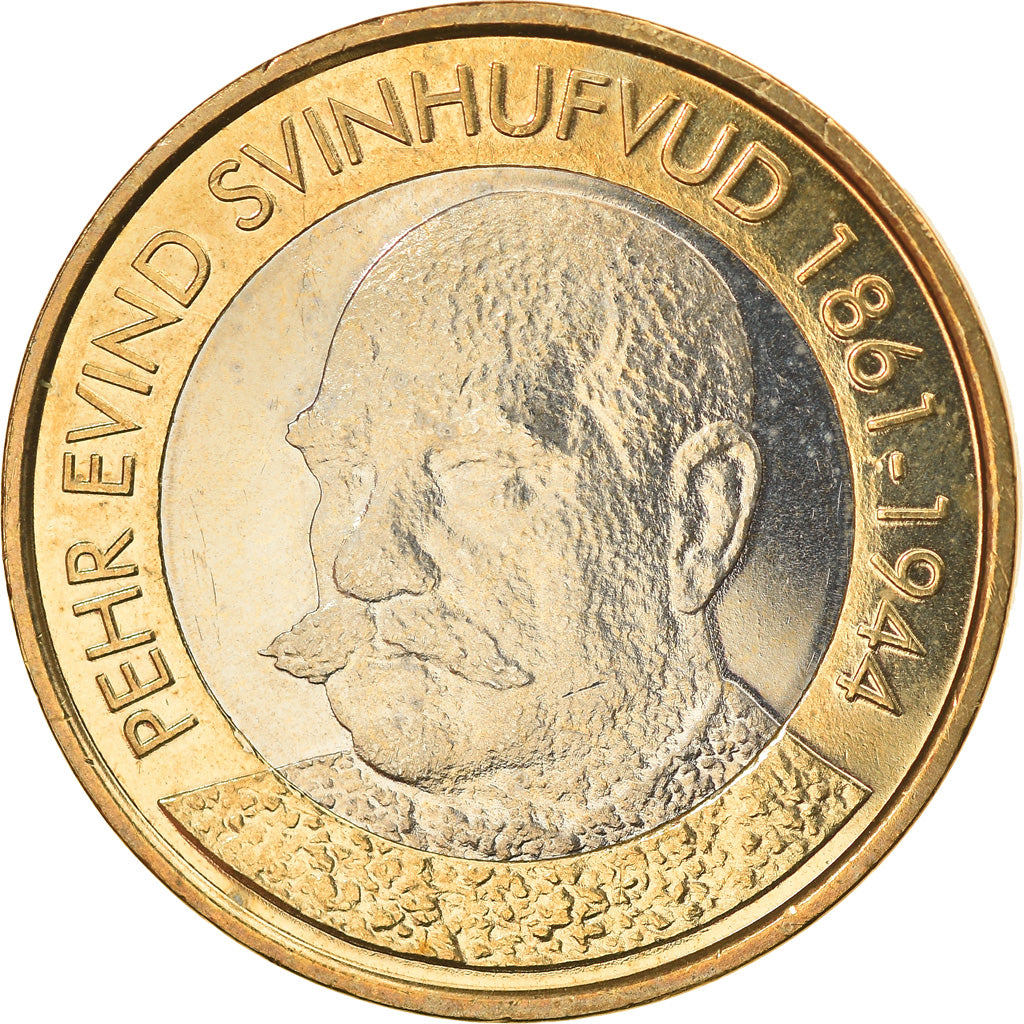 Finland, 5 Euro, Pehr Evind Svinhufvud, 2016, MS(63), Bi-Metallic