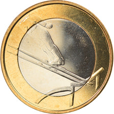 Finland, 5 Euro, Saut à ski, 2016, MS(63), Bi-Metallic