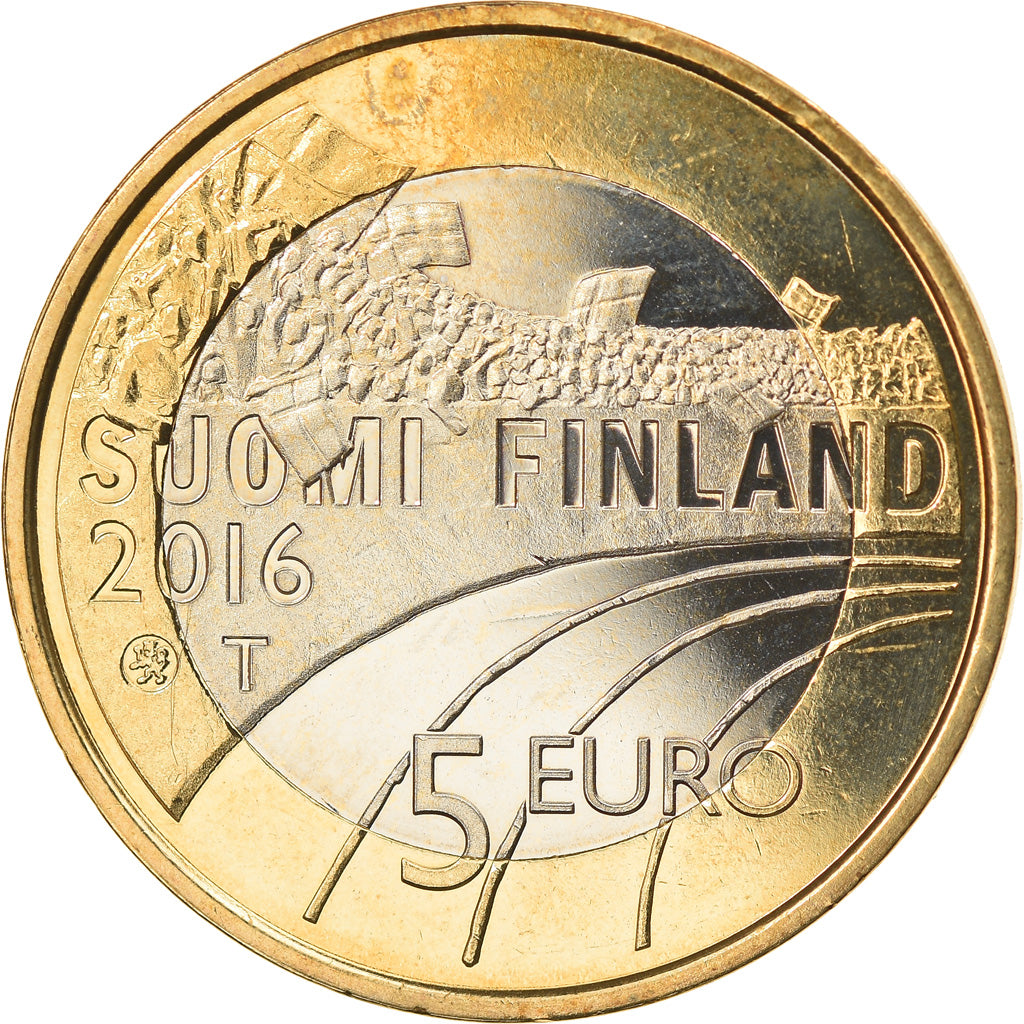 Finland, 5 Euro, Athlétisme, 2016, MS(63), Bi-Metallic