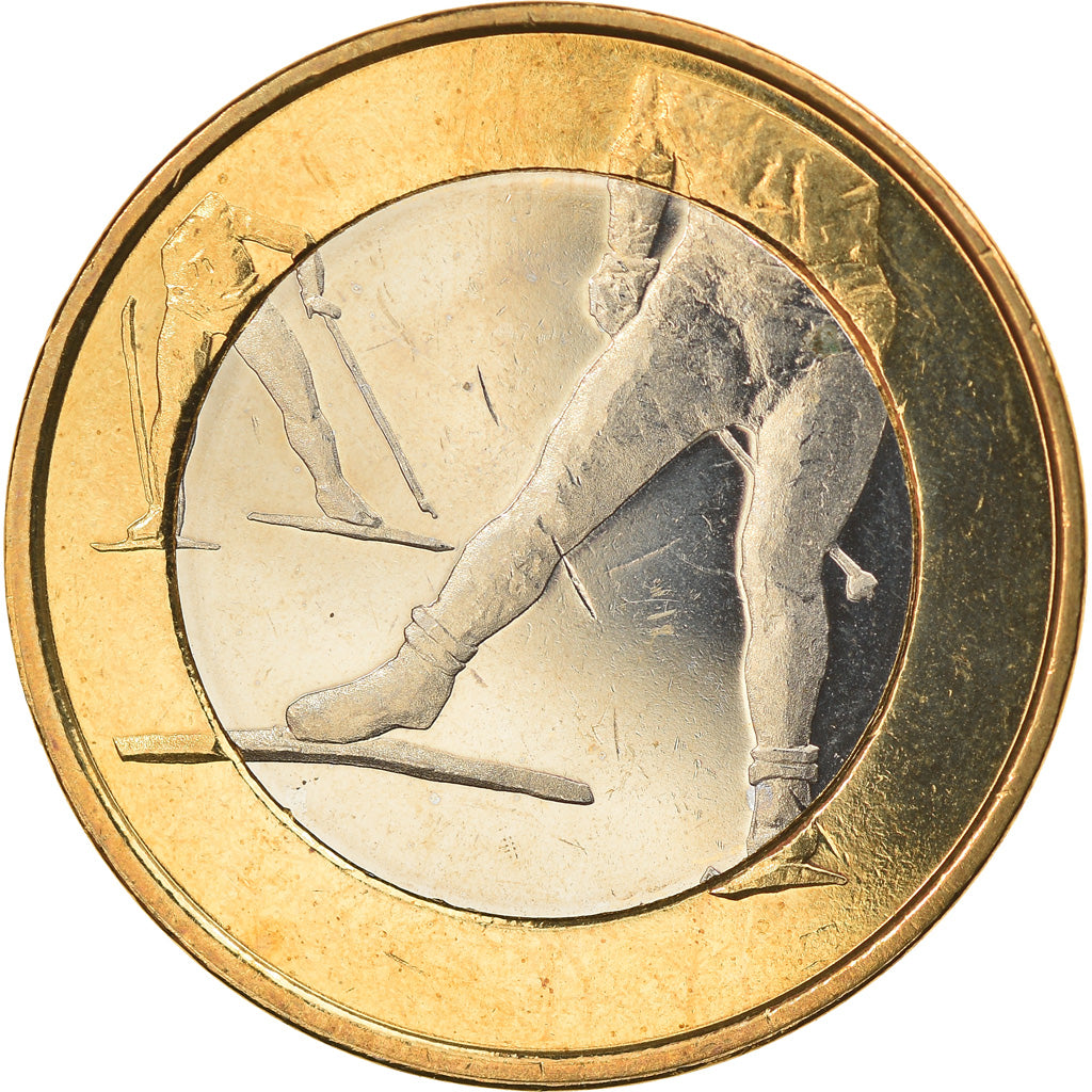 Finland, 5 Euro, Le ski de fond, 2016, MS(63), Bi-Metallic