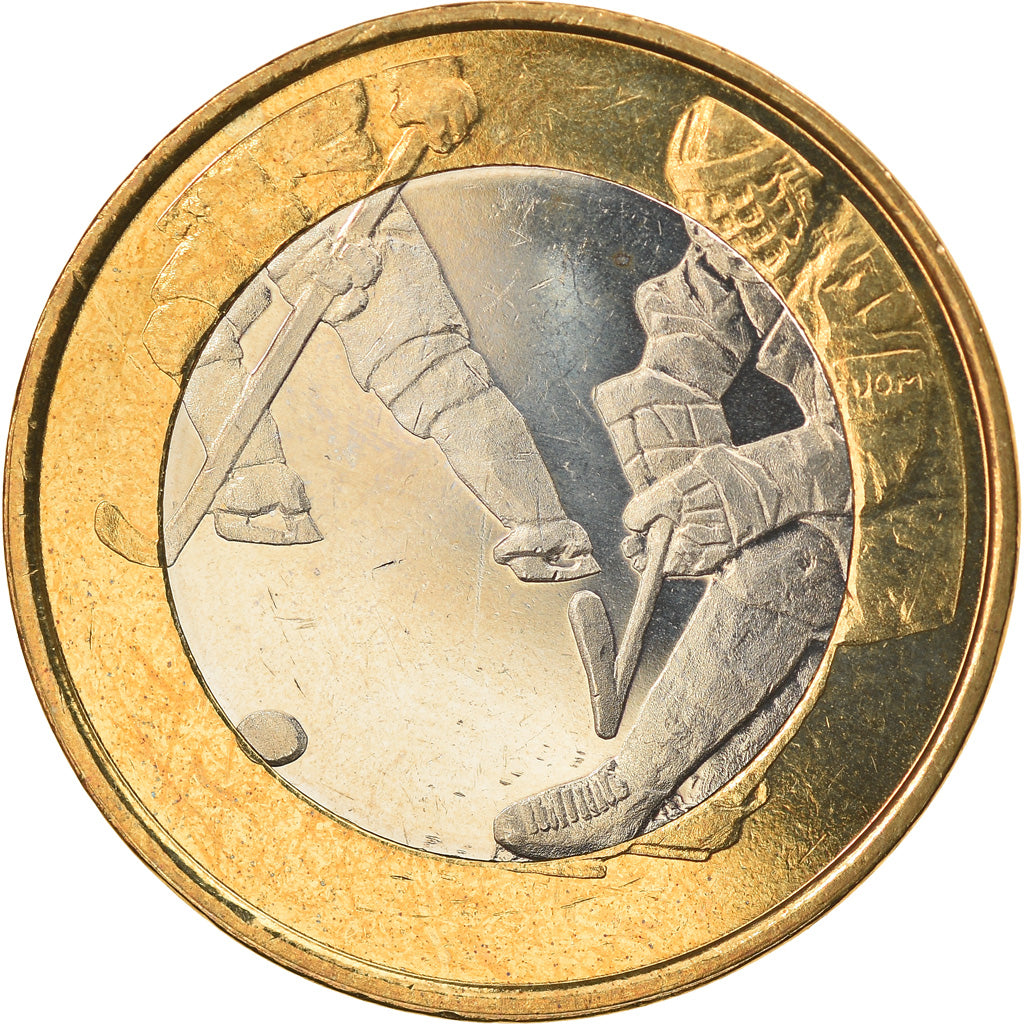 Finland, 5 Euro, Le hockey sur glace, 2016, MS(63), Bi-Metallic