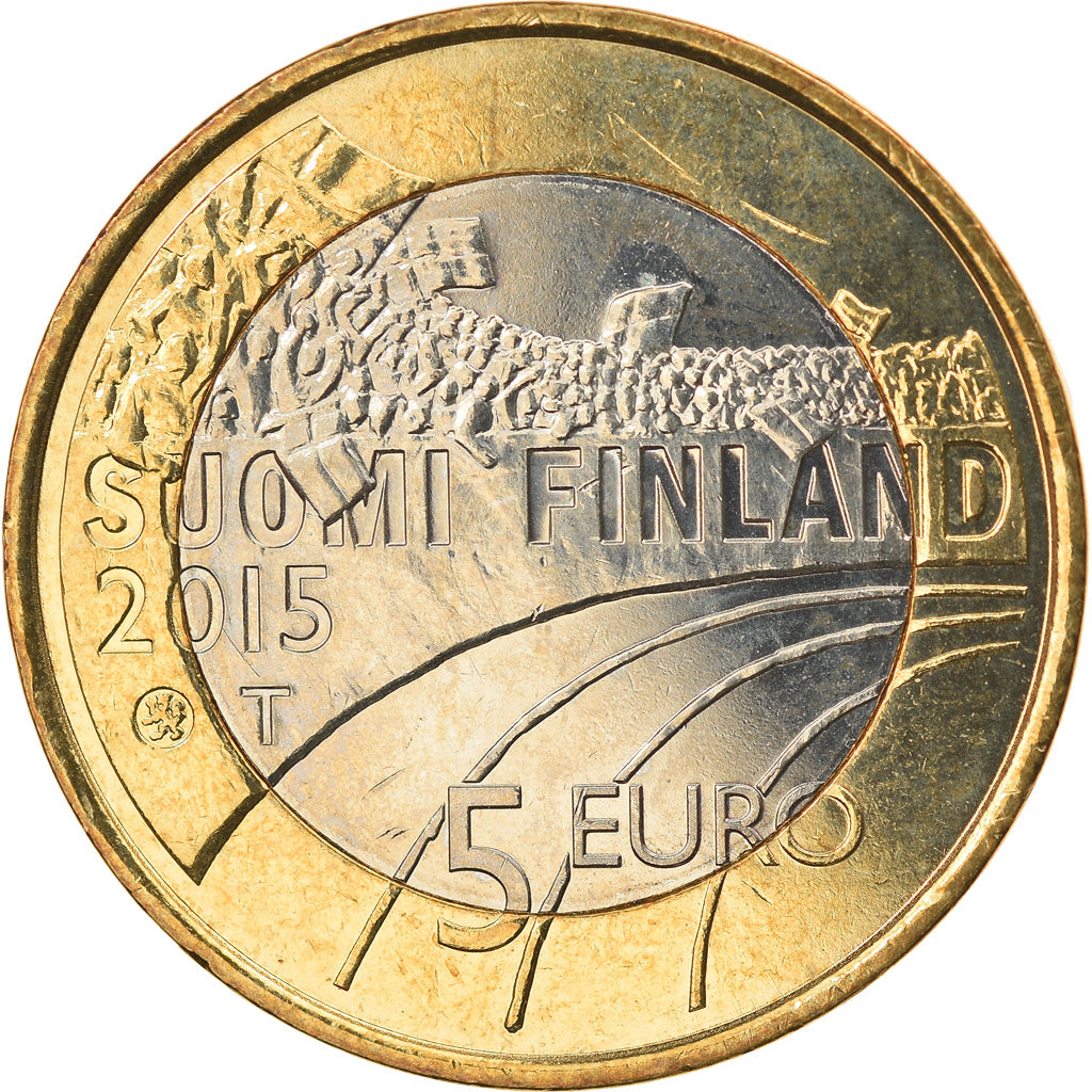 Finland, 5 Euro, La gymnastique, 2015, MS(63), Bi-Metallic