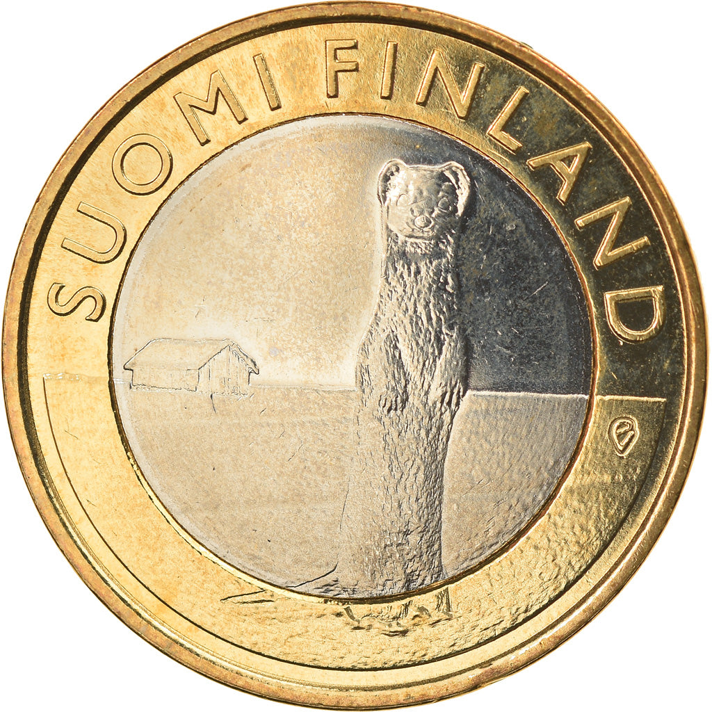 Finland, 5 Euro, L'hermine d'Ostrobotnie, 2015, MS(63), Bi-Metallic