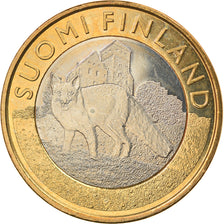 Finlande, 5 Euro, Le renard en Finlande du Sud-Ouest, 2014, SUP+, Bi-Metallic