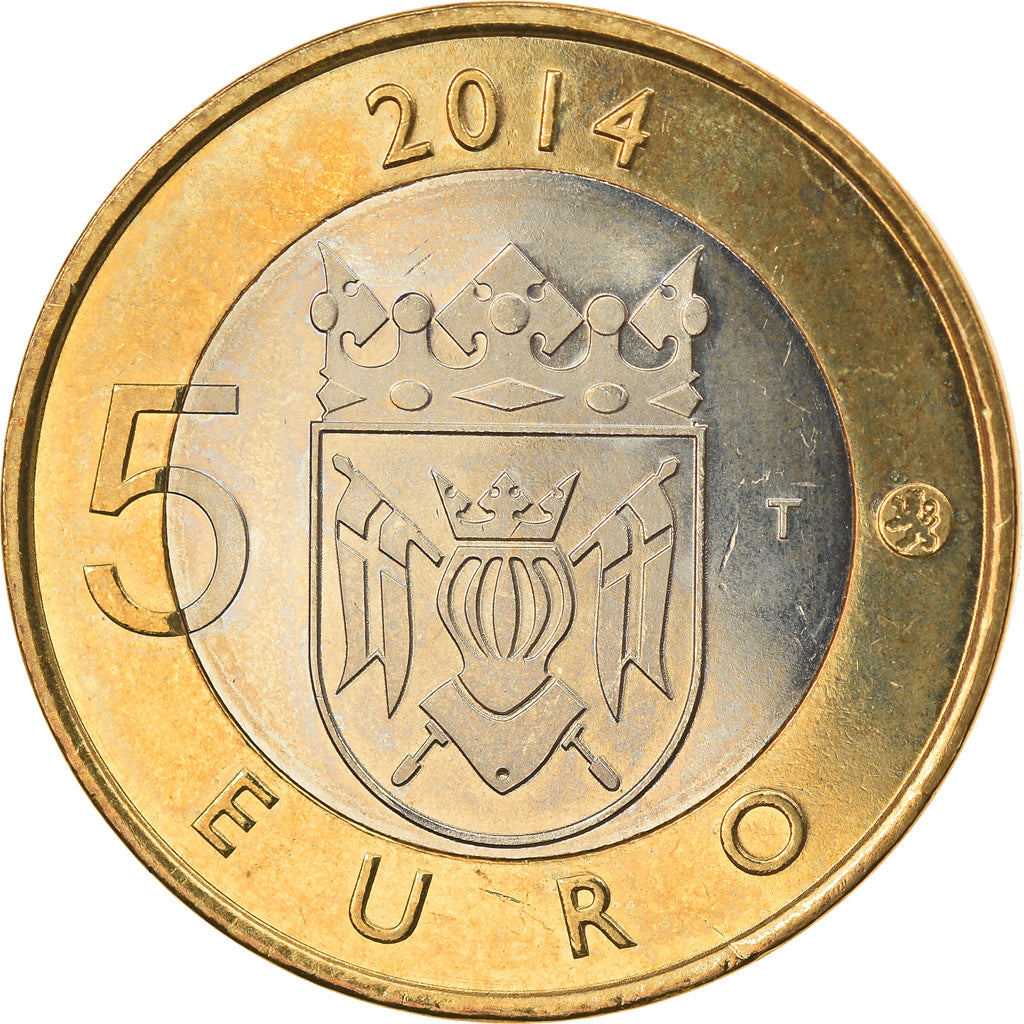 Finlande, 5 Euro, Le renard en Finlande du Sud-Ouest, 2014, SUP+, Bi-Metallic