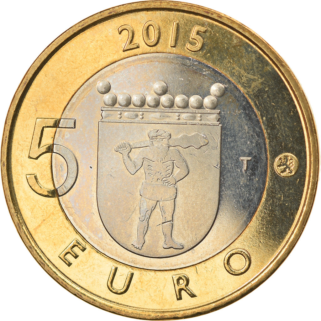 Finlande, 5 Euro, Le renne en Laponie, 2015, SPL, Bi-Metallic