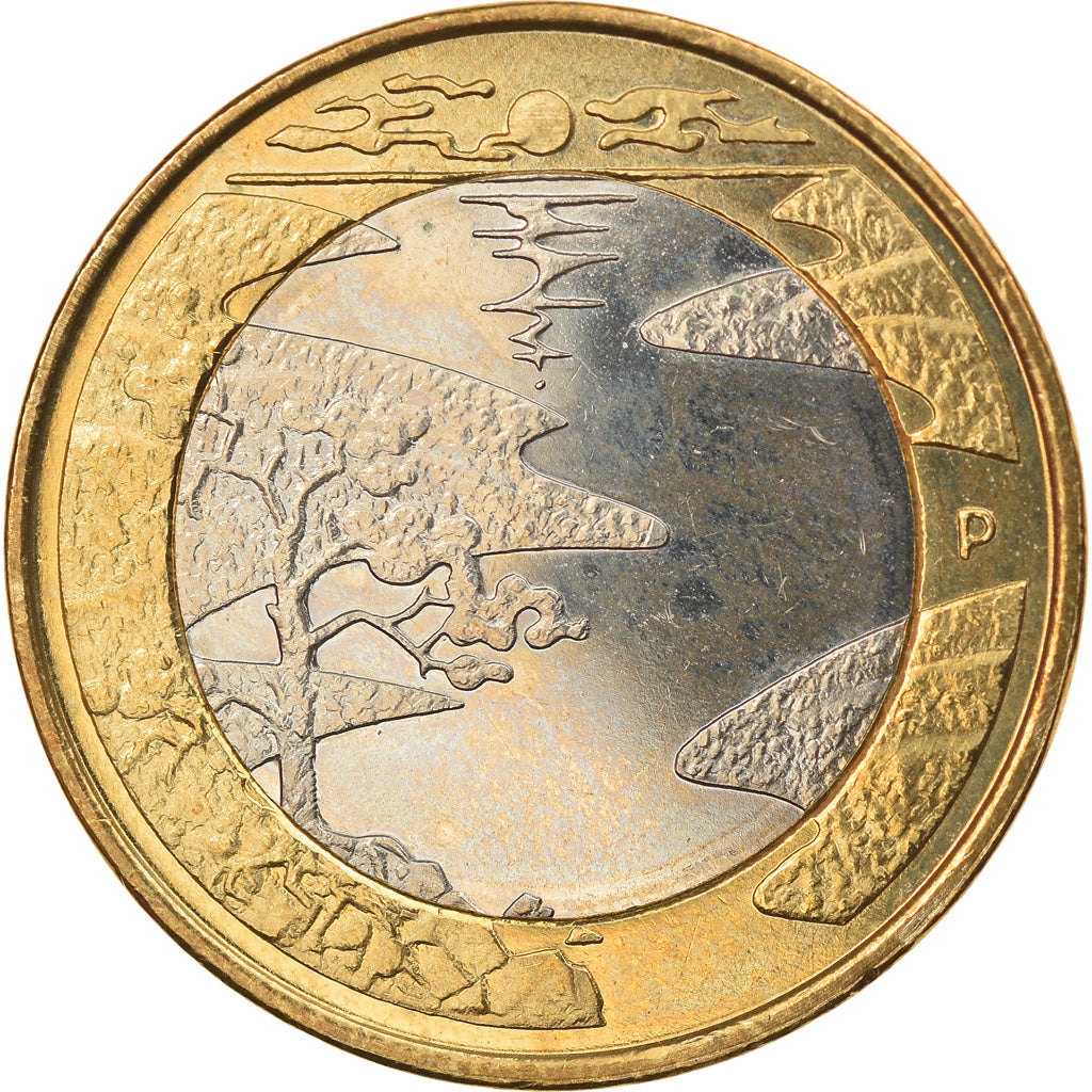 Finland, 5 Euro, L'été, 2013, MS(63), Bi-Metallic