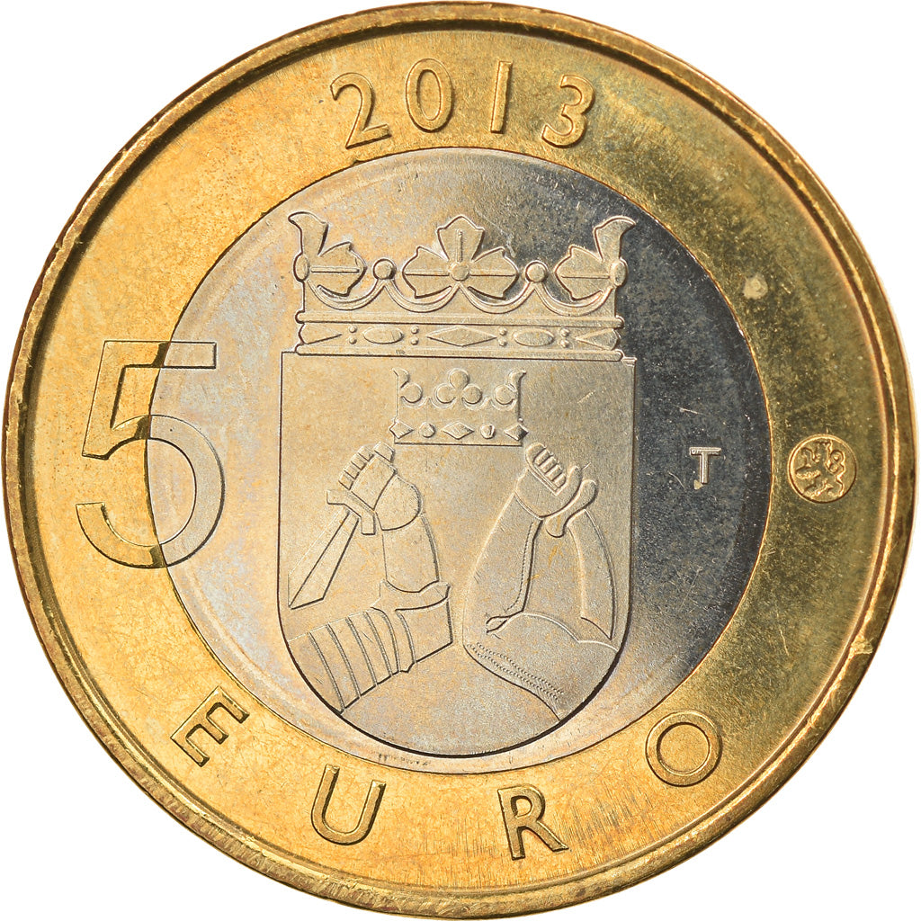 Finland, 5 Euro, Le barrage d'Imatrankoski, 2013, MS(60-62), Bi-Metallic