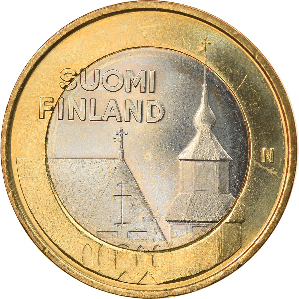 Finlandia, 5 Euro, Église de St Laurent en Häme, 2013, SC, Bimetálico