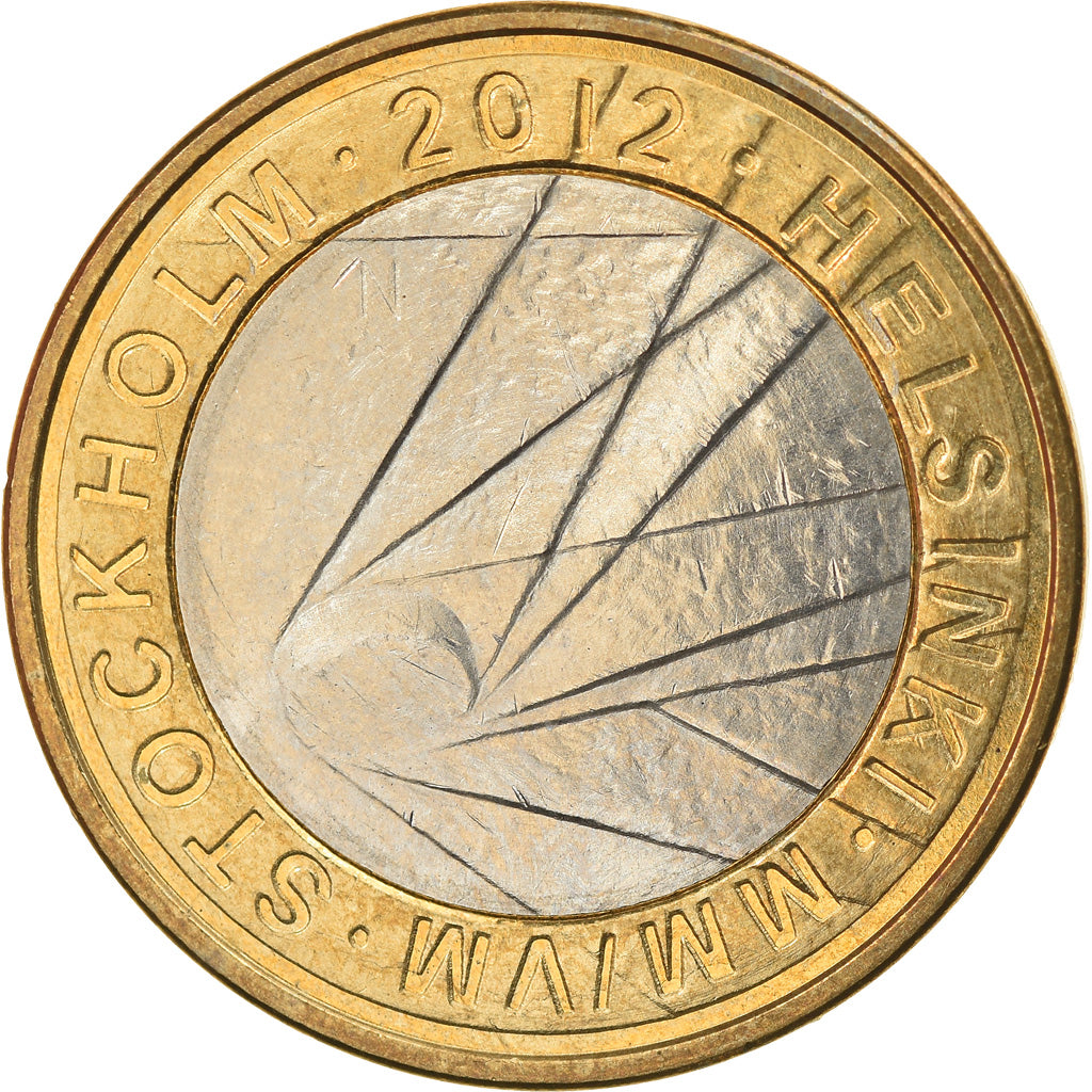 Finlandia, 5 Euro, 2012, Vantaa, EBC+, Bimetálico, KM:183