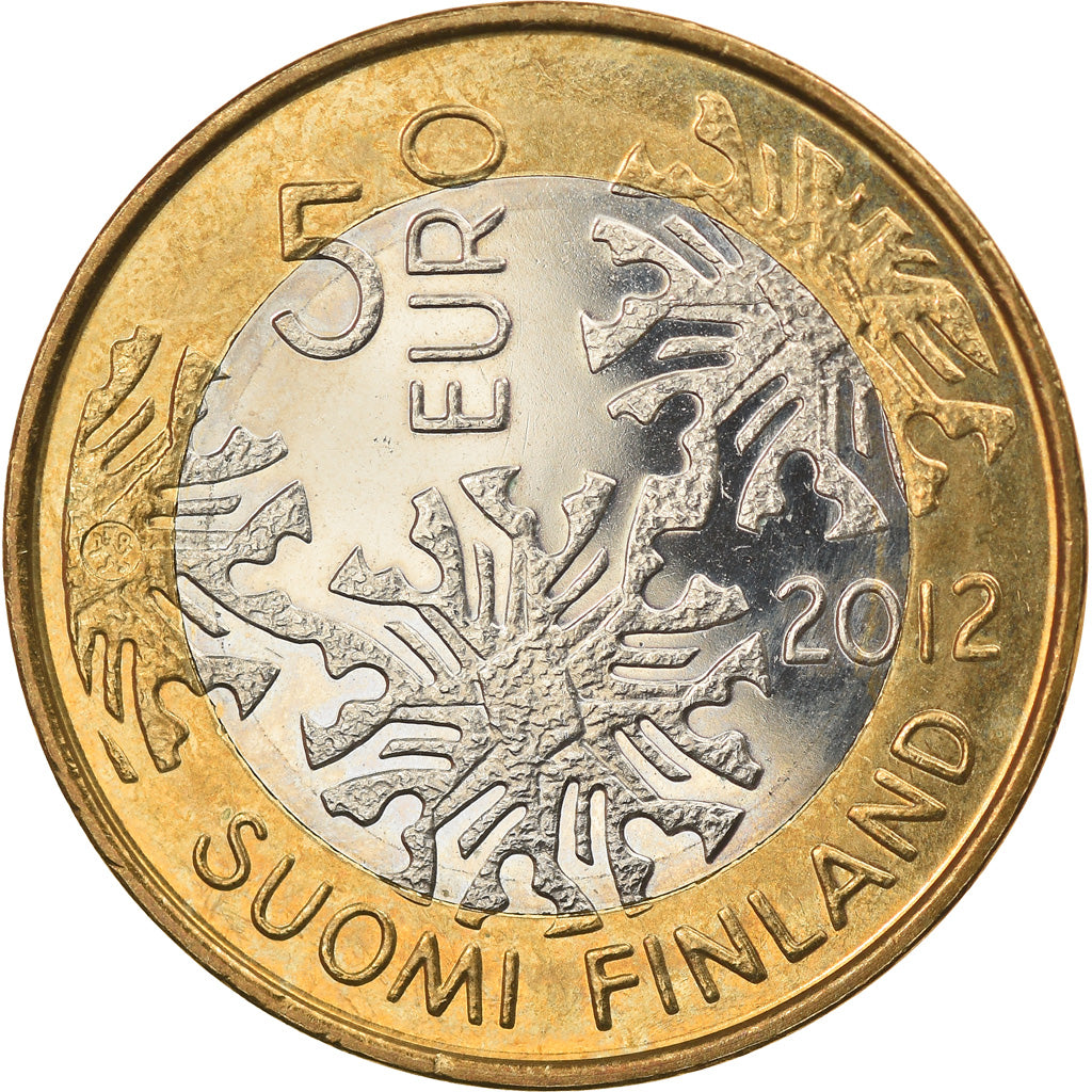 Finland, 5 Euro, 2012, Vantaa, MS(63), Bi-Metallic, KM:184