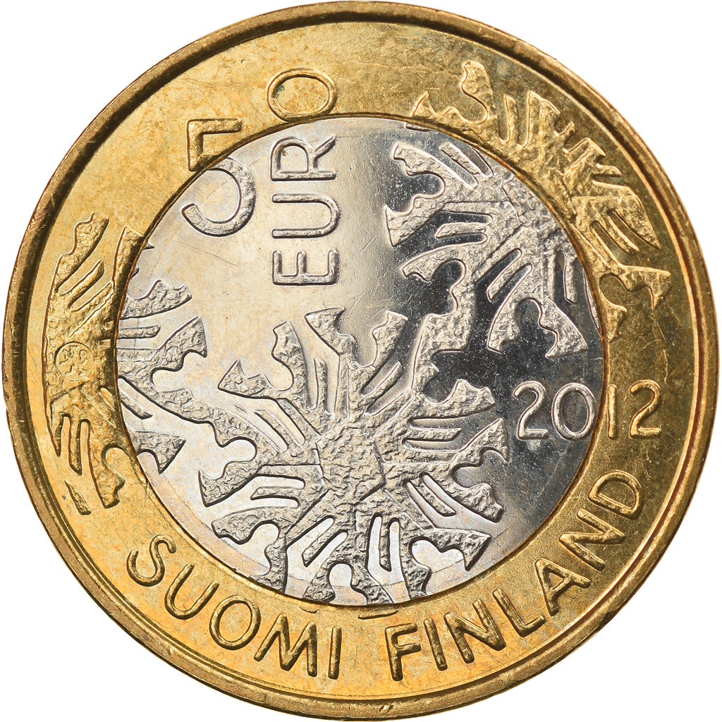 Finland, 5 Euro, 2012, Vantaa, MS(63), Bi-Metallic, KM:185