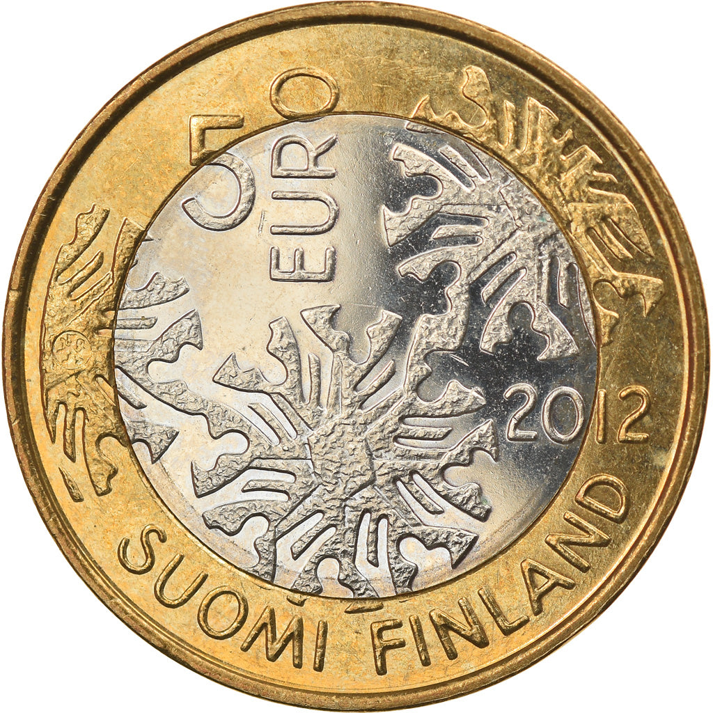 Finland, 5 Euro, 2012, Vantaa, MS(60-62), Bi-Metallic, KM:186