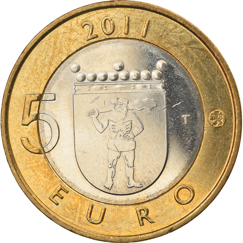 Finlandia, 5 Euro, 2011, Vantaa, EBC+, Bimetálico, KM:170