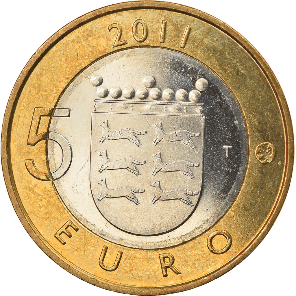 Finlândia, 5 Euro, 2011, Vantaa, MS(60-62), Bimetálico, KM:171