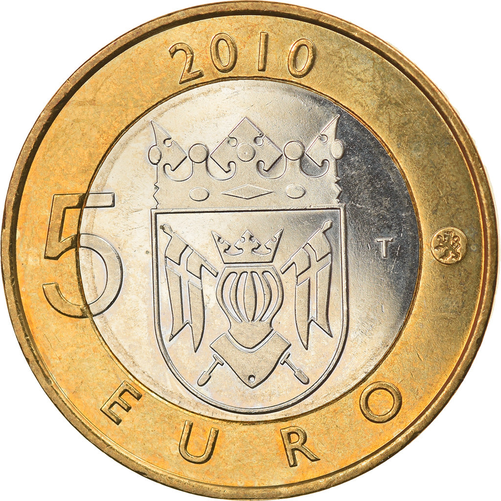 Finlândia, 5 Euro, 2010, Vantaa, MS(60-62), Bimetálico, KM:158