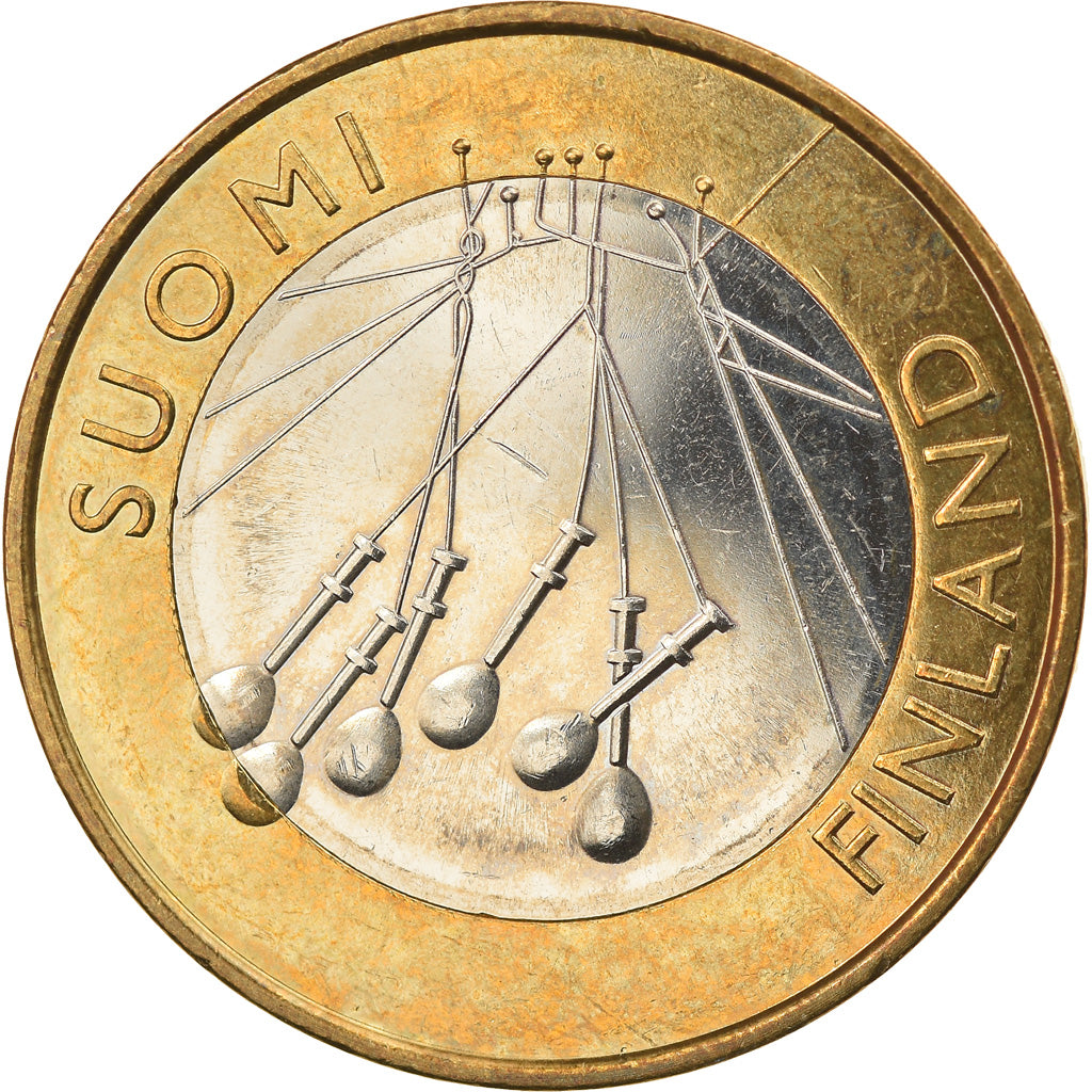 Finlandia, 5 Euro, 2010, Vantaa, EBC+, Bimetálico, KM:156