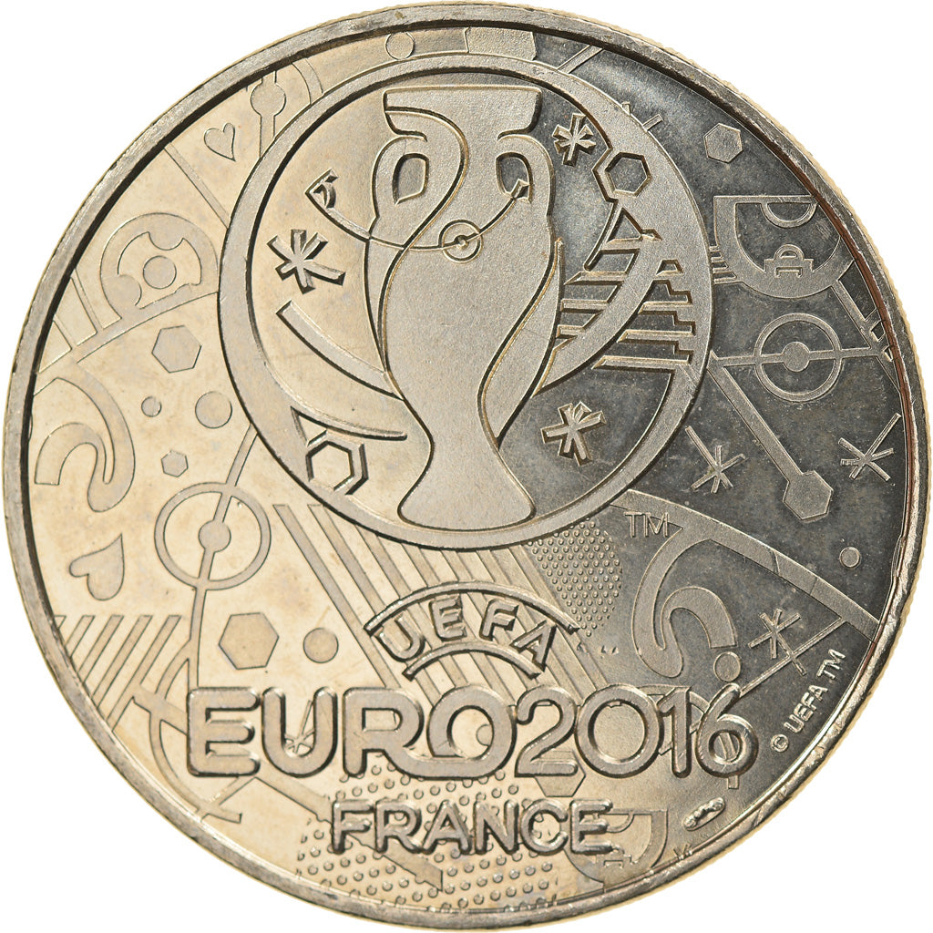 France, Token, UEFA Euro 2016, 2016, MS(63), Cupro-nickel Aluminium