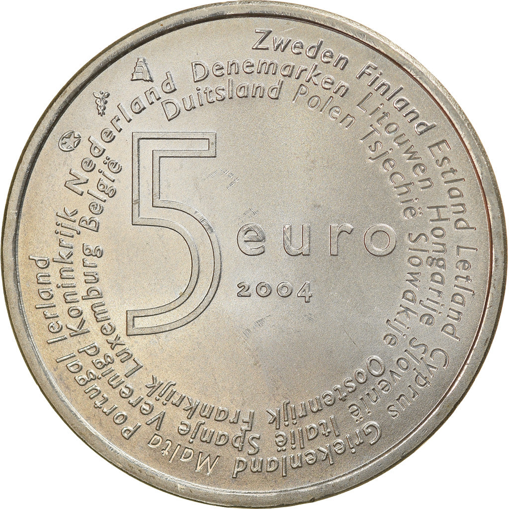 Pays-Bas, 5 Euro, 2004, Utrecht, SUP+, Argent, KM:252