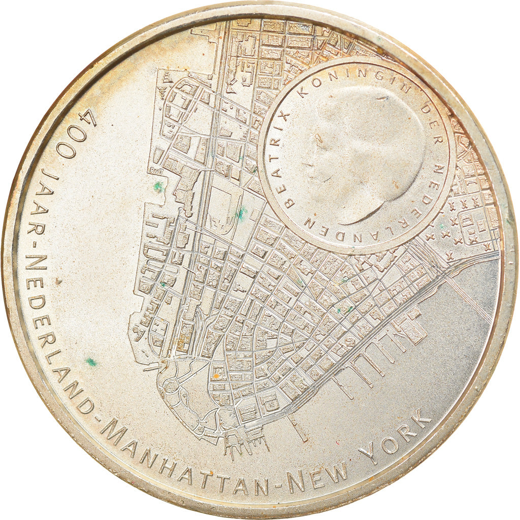 Netherlands, 5 Euro, Manhattan, 2009, Utrecht, AU(55-58), Silver Plated Copper