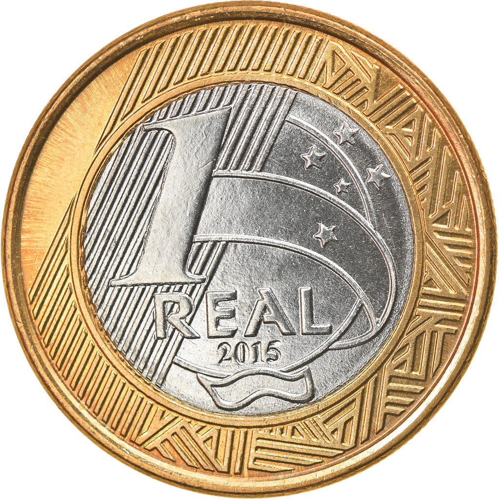 Coin, Brazil, Real, 2015, MS(63), Bi-Metallic, KM:710