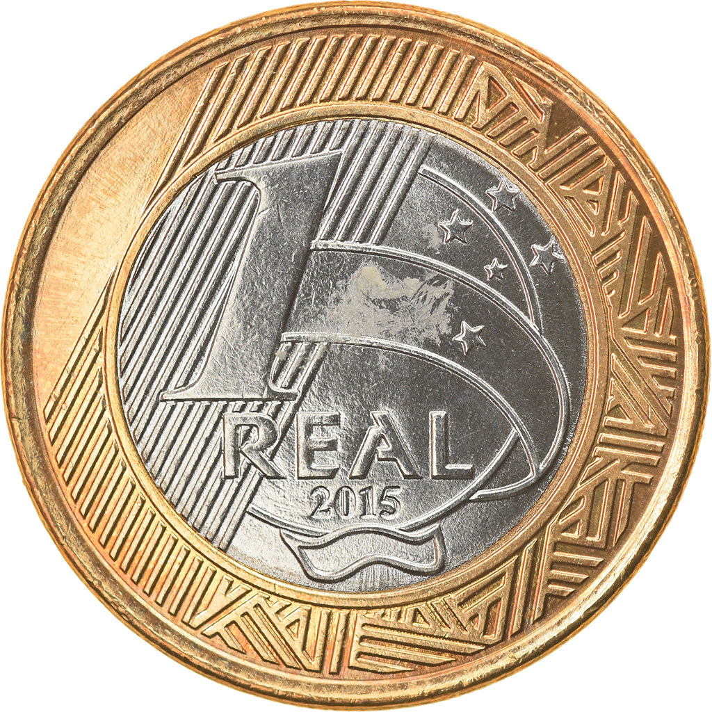 Coin, Brazil, Real, 2015, MS(63), Bi-Metallic, KM:709