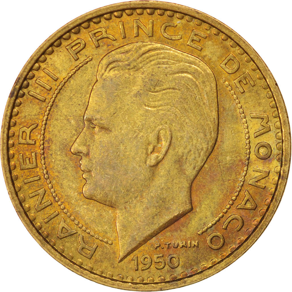 Moneta, Monaco, Rainier III, 50 Francs, Cinquante, 1950, SPL-, Alluminio-bronzo