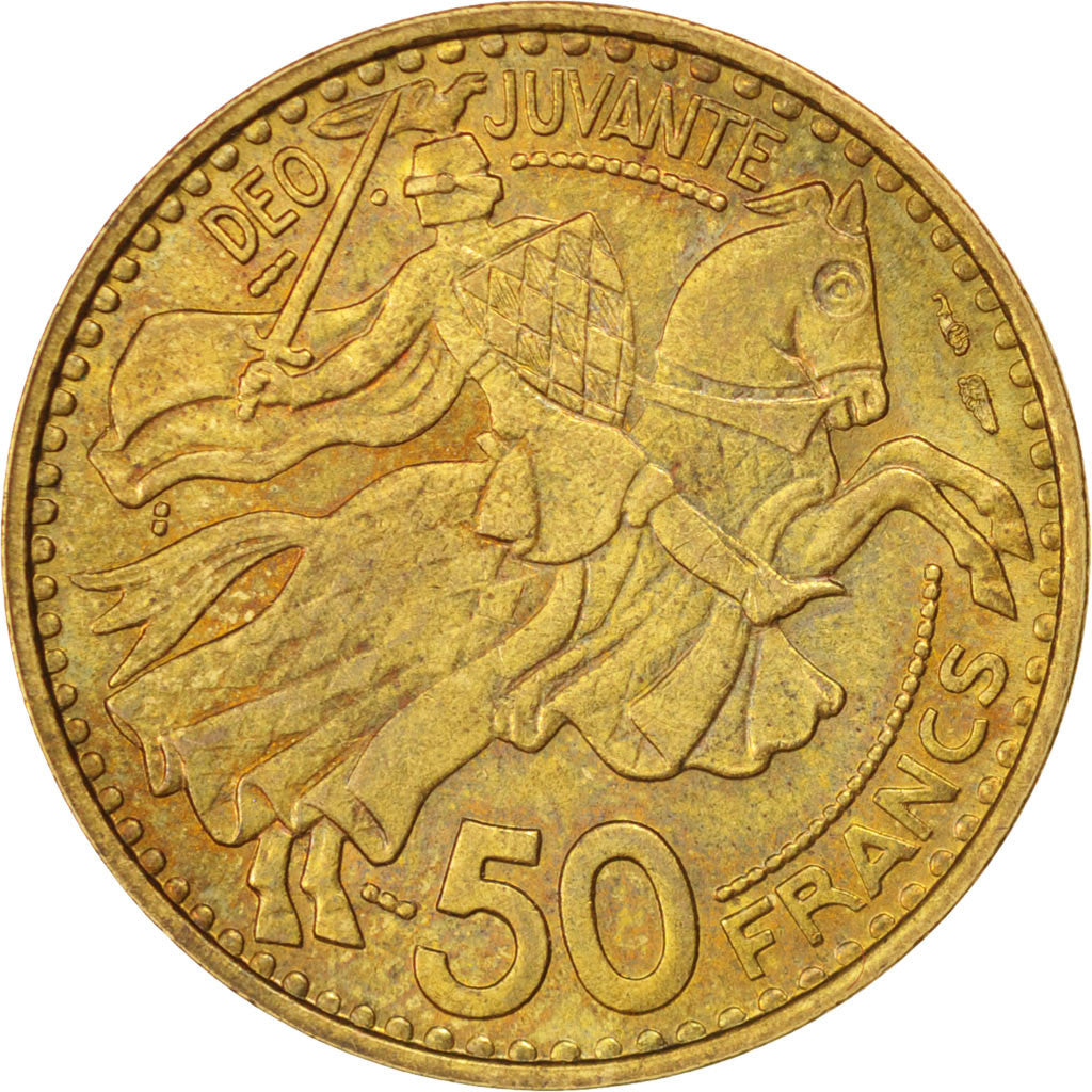 Moneta, Monaco, Rainier III, 50 Francs, Cinquante, 1950, SPL-, Alluminio-bronzo