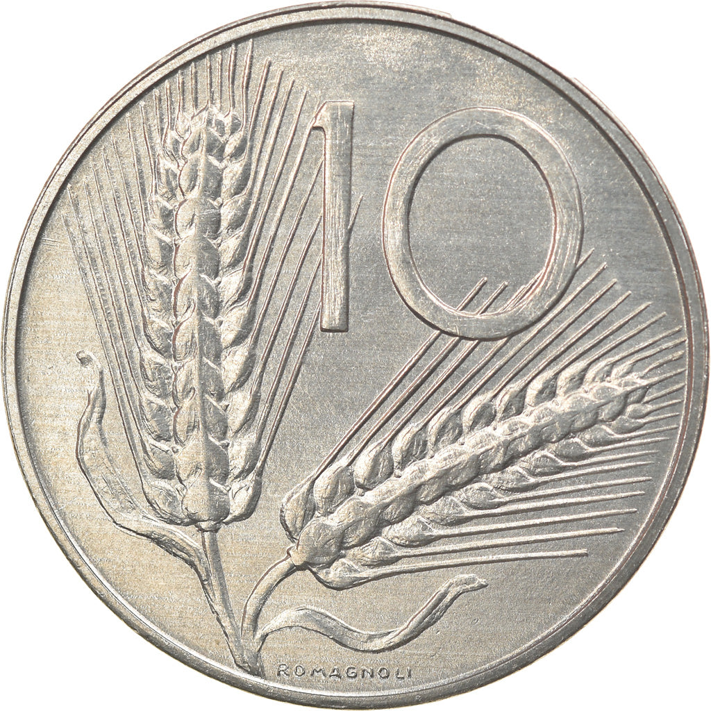 Coin, Italy, 10 Lire, 1991, Rome, MS(60-62), Aluminum, KM:93