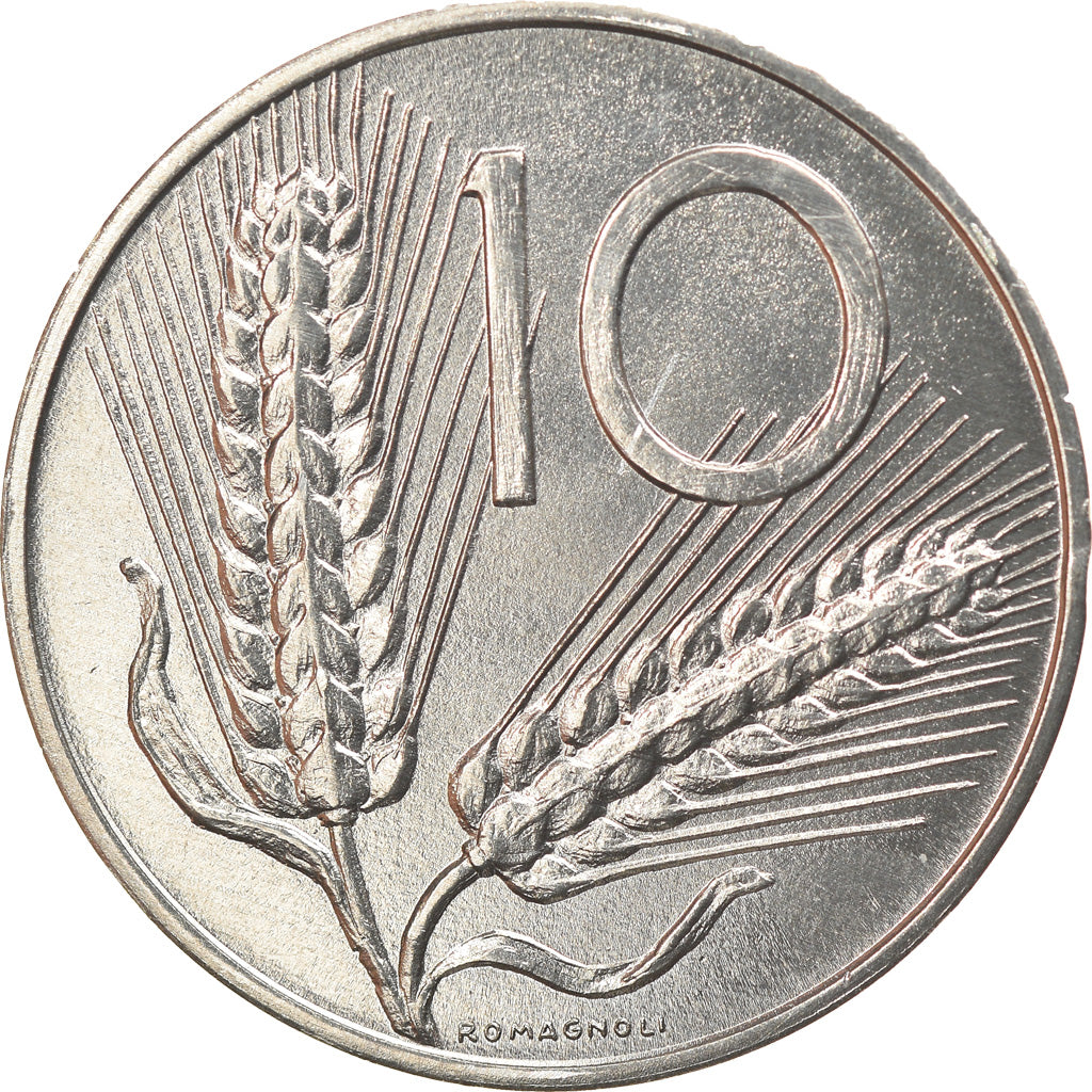 Coin, Italy, 10 Lire, 1990, Rome, MS(63), Aluminum, KM:93