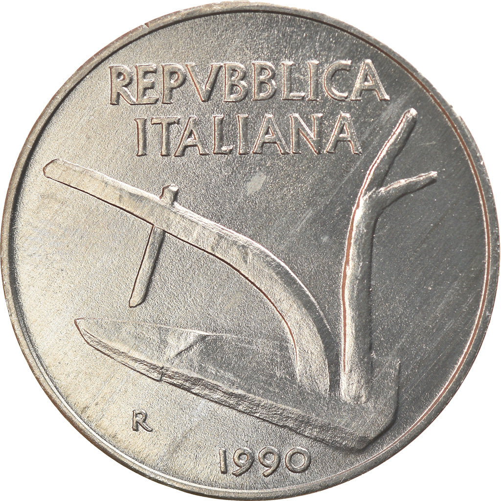 Moneta, Włochy, 10 Lire, 1990, Rome, MS(60-62), Aluminium, KM:93
