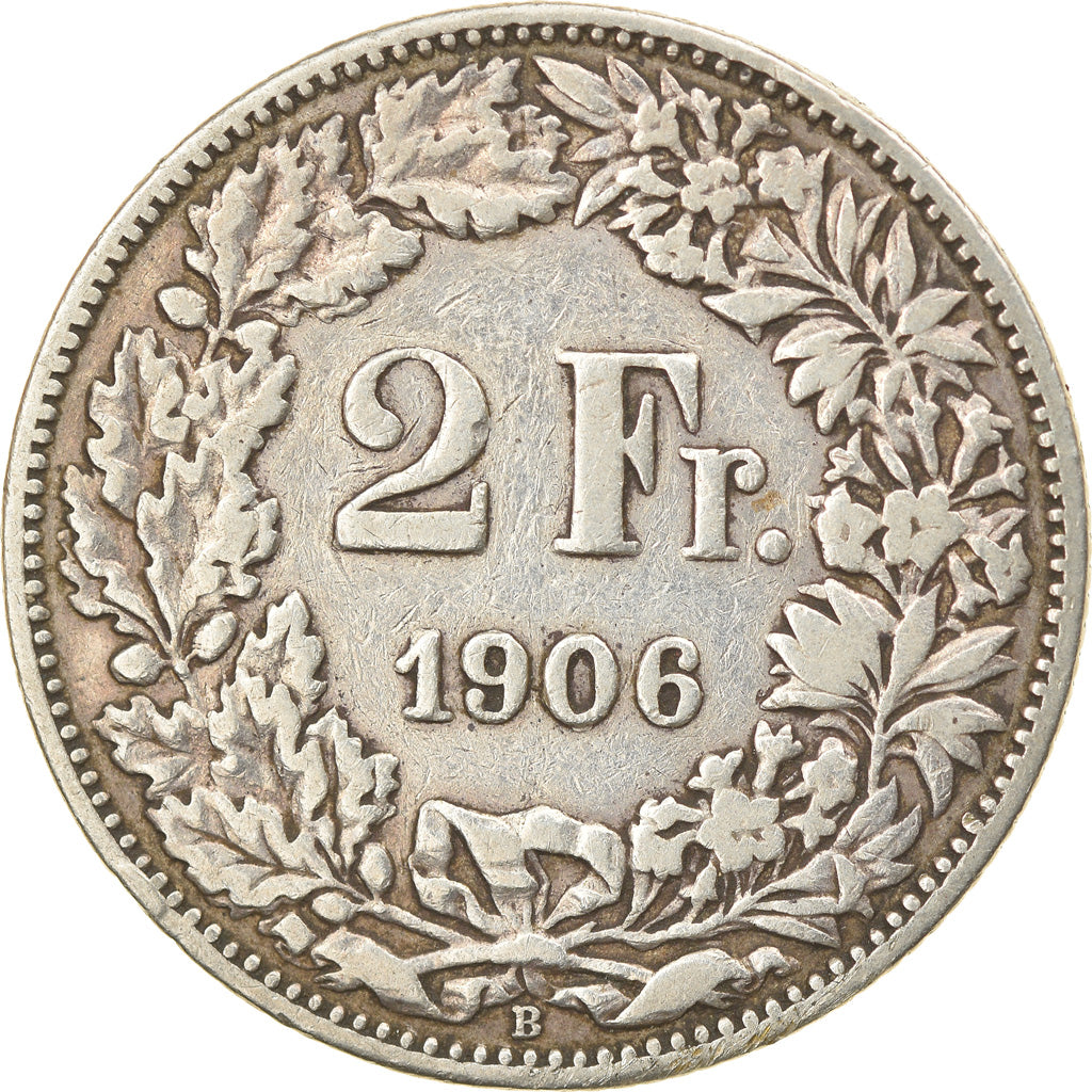 Coin, Switzerland, 2 Francs, 1906, Bern, VF(30-35), Silver, KM:21