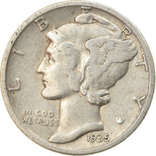 Moneta, Stati Uniti, Mercury Dime, Dime, 1935, U.S. Mint, Philadelphia, MB+