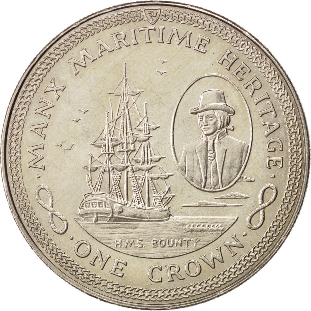 Ile de Man, Elisabeth II, One Crown H.M.S Bounty 1982, KM 97